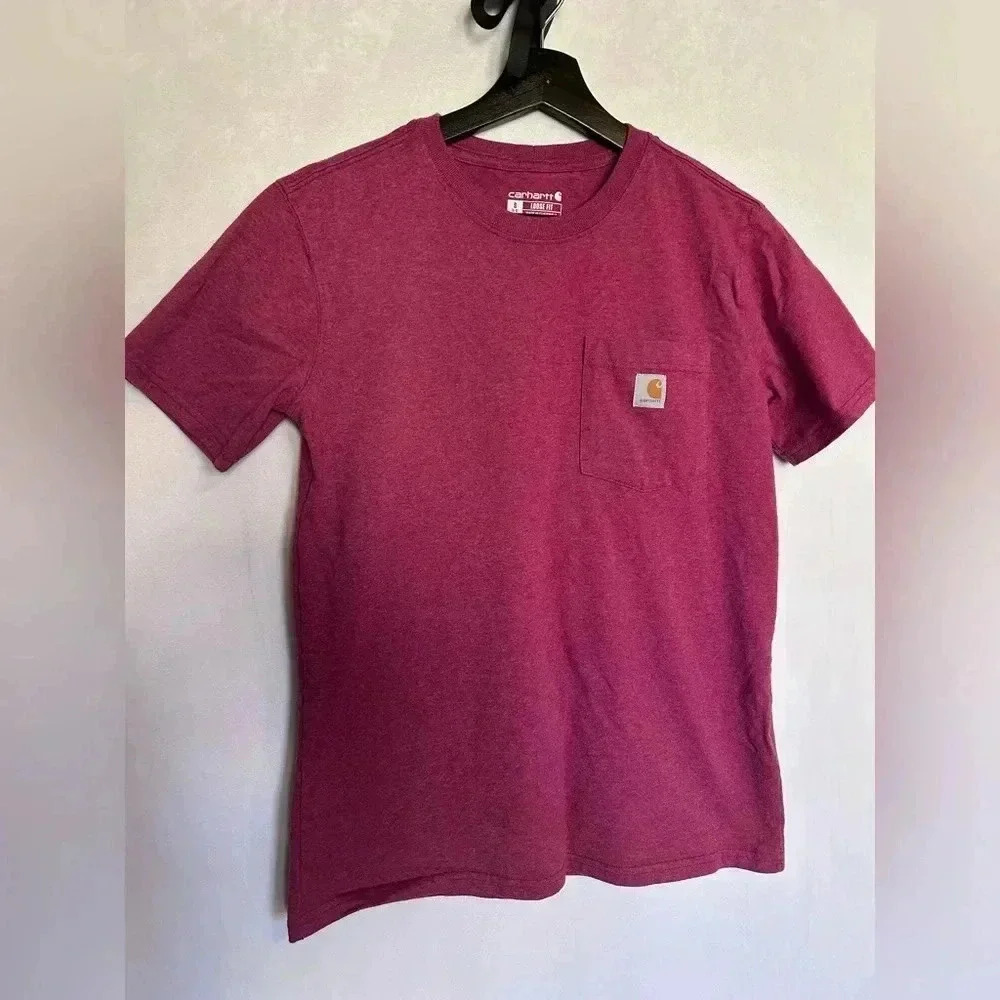 Carhartt Loose Fit T-Shirt in Raspberry Size Small
